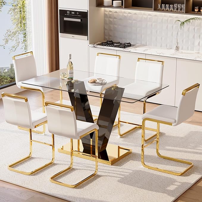 Bar Stools Set of 4,Gold Bar Stools with Back,25" White Island Chairs with Gold Chrome Plated Metal Leg,Faux Leather Counter Height Barstools for Pub Kitchen Counter Dining Chair