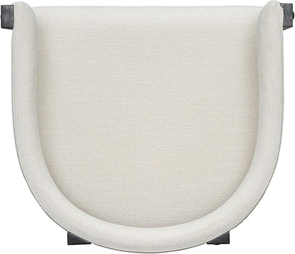 Christopher Knight Home Set of 2 Arley Modern Fabric Upholstered Dining Sturdy Wooden Kitchen Side Chair with Ergonomic Backrest and Footrest, Soft Padded Barrel, Beige+Black