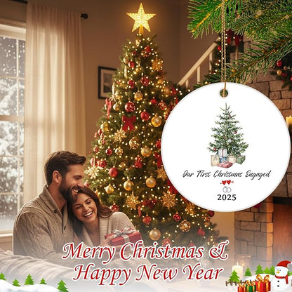 Engaged Ornaments Christmas Tree Ornaments, Engagement Ornament 2025, Our First Christmas Engaged Ornament for Couples
