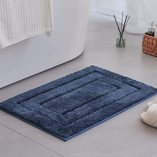 GRANNY SAYS Navy Bathroom Rugs, Bath Mats for Bathroom Non-Slip, Super Soft and Water Absorbent, Microfiber Bath Rugs Washable, Bath Rugs for Floor, Tub and Shower, 16" x 24"