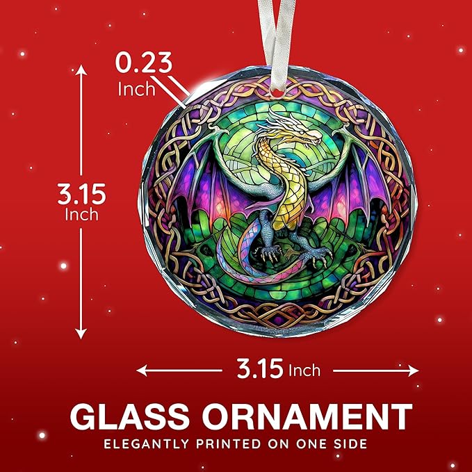Celtics Ornament - Dragon Themed Celtic Christmas Ornaments for Tree, Unique Dragon Tree Topper, Perfect for Dragons Lovers, Eye-Catching Celtic Knot Ornaments, Ideal for Families