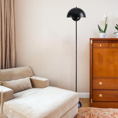 COSYLUX Modern Floor Lamp for Living Room, Industrial Tall Standing Lamp for Bedroom, Metal Shade Reflecting Light Reading Floor Lamp for Office, Nursery Room, Corner(Matte Black)