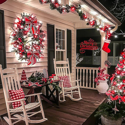 JMEXSUSS Connectable Red and White Christmas Lights, 8 Modes 100 LED Twinkle String Lights Indoor, Clear Wire Plug-in Christmas String Lights Outdoor Waterproof