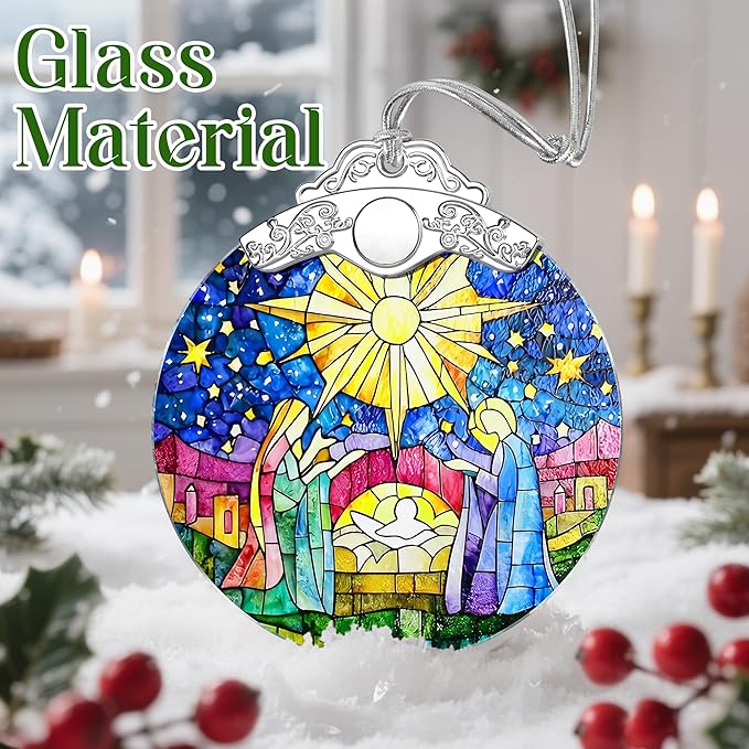 Christmas Ornament, Christmas Tree Decor, Christian Ornament, Nativity Scene, Religious Home Decor, Christian Gifts, Religious Gifts, Gift Exchange, Gift Idea - Pattern B