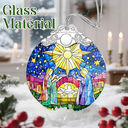 Christmas Ornament, Christmas Tree Decor, Christian Ornament, Nativity Scene, Religious Home Decor, Christian Gifts, Religious Gifts, Gift Exchange, Gift Idea - Pattern B