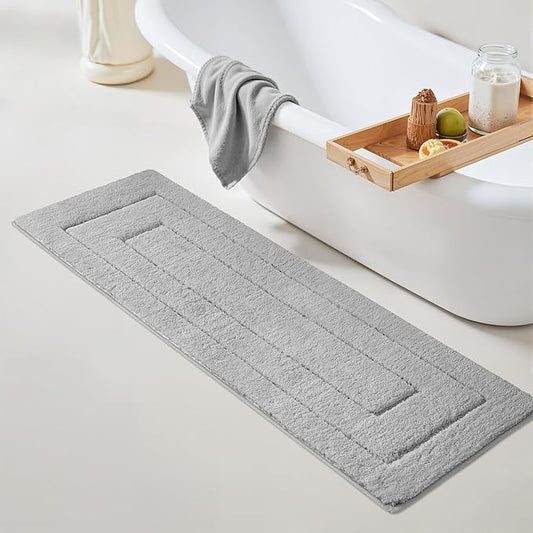 GRANNY SAYS Gray Bathroom Rug Mat, Bath Mats for Bathroom Non-Slip, Super Soft and Water Absorbent, Extra Large Bath Rugs, Microfiber Bath Rugs for Floor, Tub and Shower, 59" x 20"