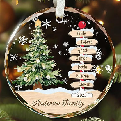 Shaant Personalized Christmas Glass Ornaments 2025, Family Name Christmas Tree Ornaments, Christmas Tree Ornament Family Names 2025, Holiday Keepsake