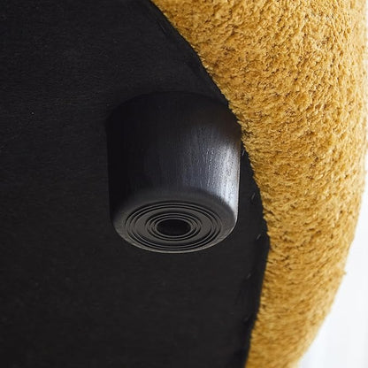 125'' Modern Curved Cloud Sofa Luxury Living Room 5 Seater Combo Sofa Cloud Curve Design Mid Century Upholstered Sofa with Ottoman for Living Room Bedroom Apartment (Boucle, Yellow)