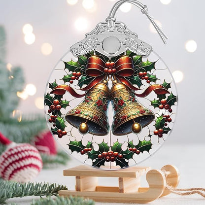 Bell Stained Glass Orament - Christmas Ornament - Christmas Decorations for Tree - Holiday Present ldeas - Gift Exchange