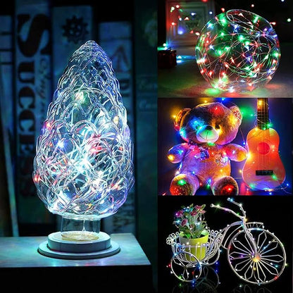 Brightown 12 Pack Multi-Color Fairy Lights Battery Operated - 7ft 20 LED Waterproof Micro Firefly Lights for Christmas Decor, DIY Craft, Wedding Table Centerpieces, Flowers