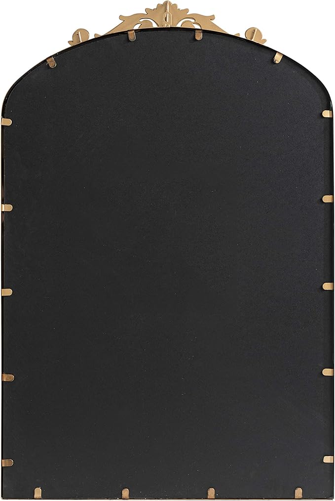 Kate and Laurel Arendahl Traditional Arch Mirror, 24 x 36, Antique Gold, Baroque Inspired Wall Decor