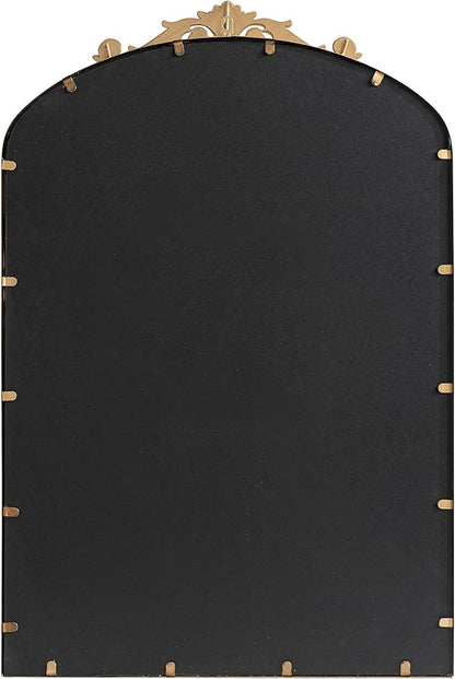 Kate and Laurel Arendahl Traditional Arch Mirror, 24 x 36, Antique Gold, Baroque Inspired Wall Decor