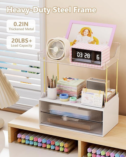 Bathroom Organizers and Storage, Makeup Organizer (Sturdy Durable Attractive), Ideal for Vanity, Countertop, Counter, Perfume, Skincare, Cabinet, Cosmetic, Dresser Organizer (white)