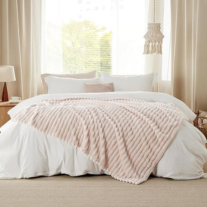 Bedsure GentleSoft Pink Throw Blanket for - Cozy Soft Blankets for Women, Cute Small Fleece Throws for Girls, Pink Decor Gifts for Home Room Office, Crystal Pink, 50x60 Inches