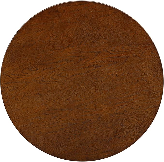 NTC 40 Inch Summit Modern Classic Tambour Wooden Round Coffee Table – Waterproof & Heat Resistant, Dark Walnut