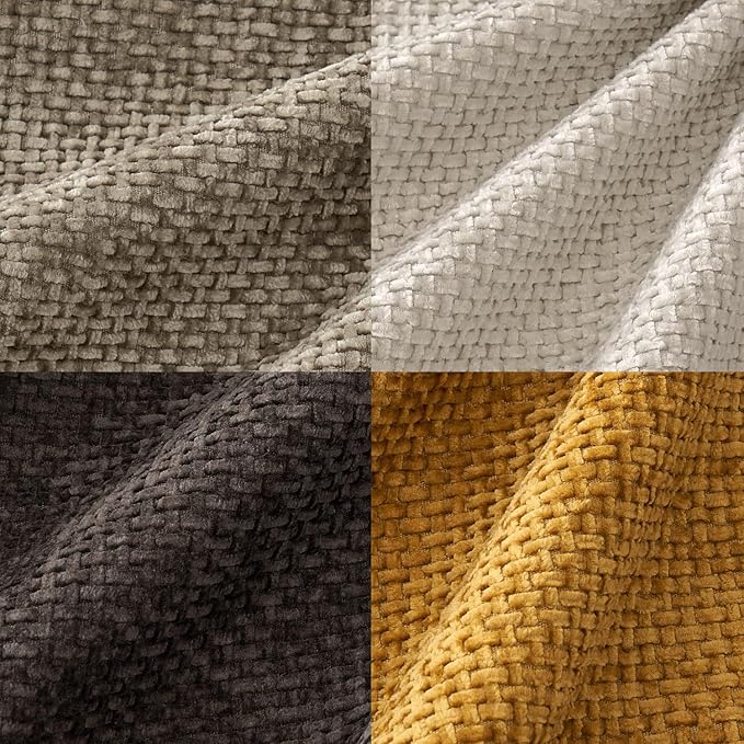 MIULEE Pack of 4 Throw Pillow Covers 18x18 Inch Neutral Gold/Brown Soft Decorative Chenille Pillow Covers Farmhouse Accent Cushion Covers for Boho Home Decor Bedroom Living Room