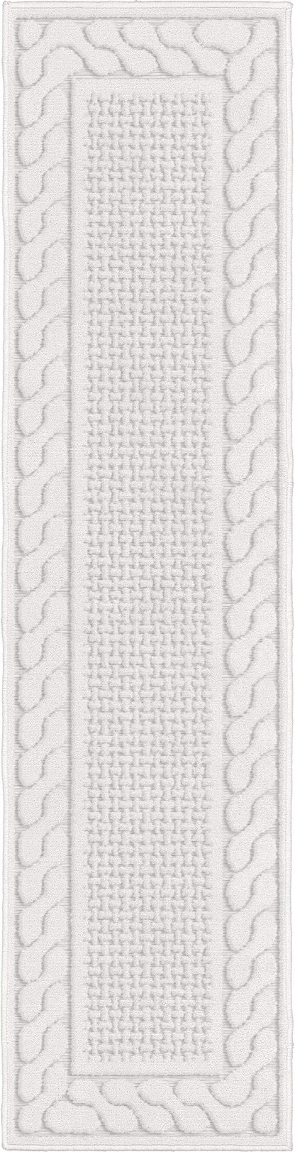 My Texas House Picket Fences Runner Rug 1.11x7.6 Indoor Outdoor, Natural