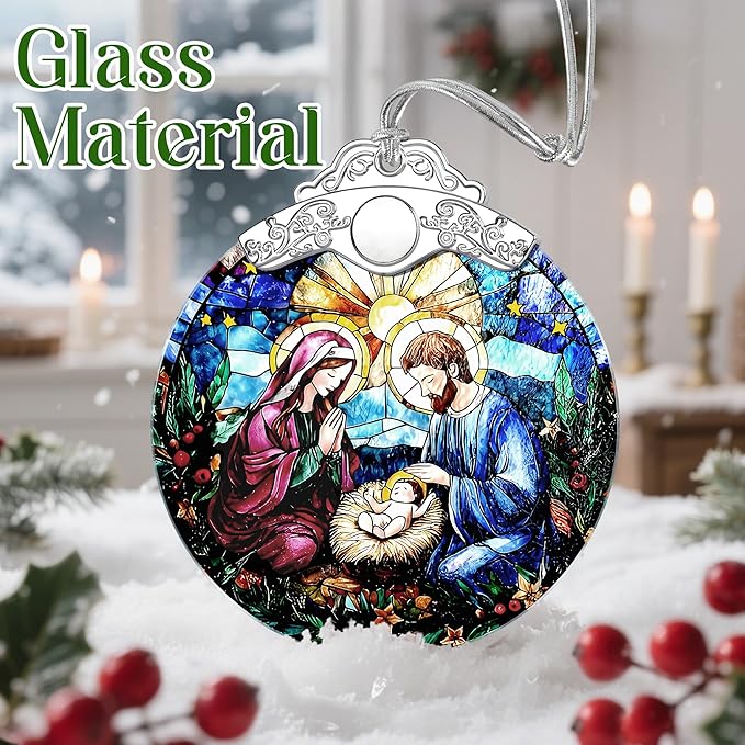 Christmas Ornament, Christmas Tree Decor, Christian Ornament, Nativity Scene, Religious Home Decor, Christian Gifts, Religious Gifts, Gift Exchange, Gift Idea - Pattern A