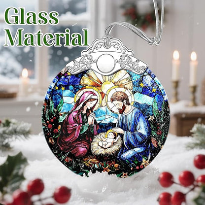 Christmas Ornament, Christmas Tree Decor, Christian Ornament, Nativity Scene, Religious Home Decor, Christian Gifts, Religious Gifts, Gift Exchange, Gift Idea - Pattern A