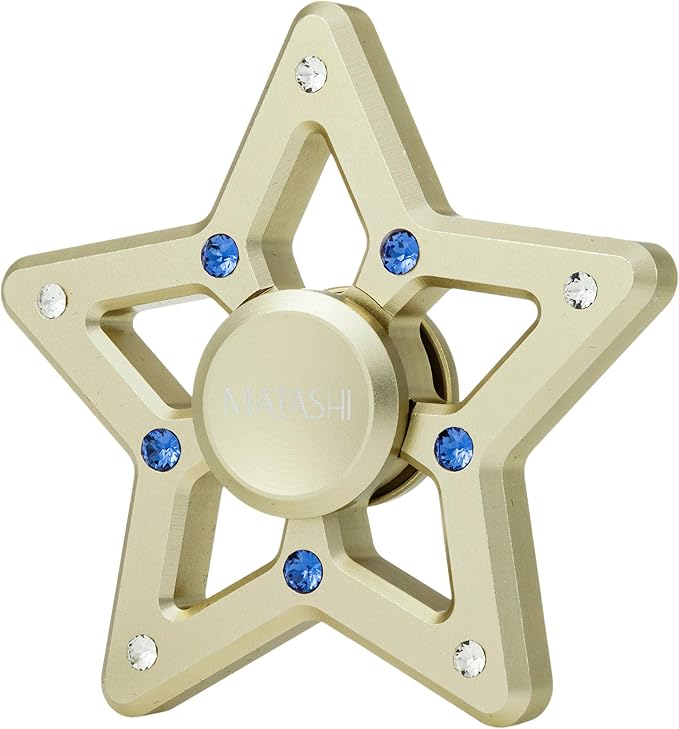 Matashi 24K Gold Plated Hanging Christmas Tree Star Ornament with Matashi Crystals, Christmas Decorations for Holiday Wedding Party Decoration, Tree Ornaments, Shiny, Metal Finish, Ribbons Included