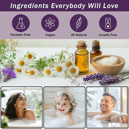 Bath Spa Gift Sets - Luxury Basket With Lavender & Chamomile - Spa Kit Includes Wash, Bubble Bath, Lotion, Bath Salts, Body Scrub, Body Spray, Shower Puff, Bathbombs, Soap and Towel