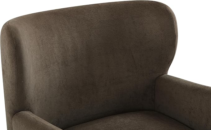 Christopher Knight Home Dolly Mid-Century Modern Velvet Upholstered Wingback Club Chair, Living Room Lounge Chair for Relaxation, Reading Armchair, Solid Wood Living Room Accent Chair, Dark Brown