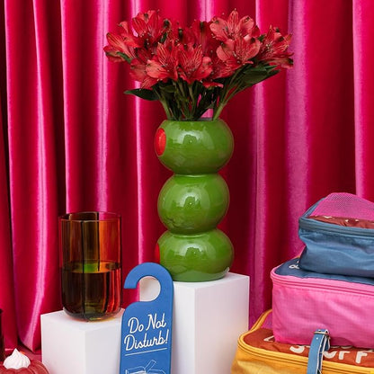 ban.do Decorative Ceramic Flower Vase for Centerpiece, Tall Novelty Olive Vase for Home/Kitchen/Bar Cart (Olives)