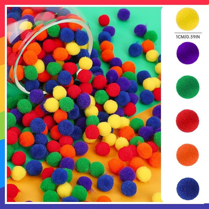 SEPGLITTER 1000 Pieces Rainbow Pride Pom Poms Balls for Crafts Making DIY Holiday Pride Day Month Parades Decorations Supplies