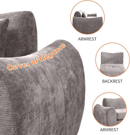 101.6" Modular Sectional Cloud Sofa,Floor Boneless Couch, 4-in-1 Folding Convertible Sofa Bed, Modular Cushion Couch,Suitable for Living Room,Bedroom and Recreation Room (Gray)