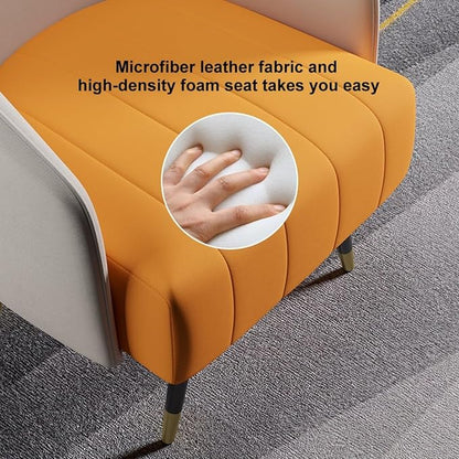 homary Leather Accent Chair with High Back Microfiber Upholstery Comfy Chair for Bedroom, Reading Corner, Living Room Chairs (White)