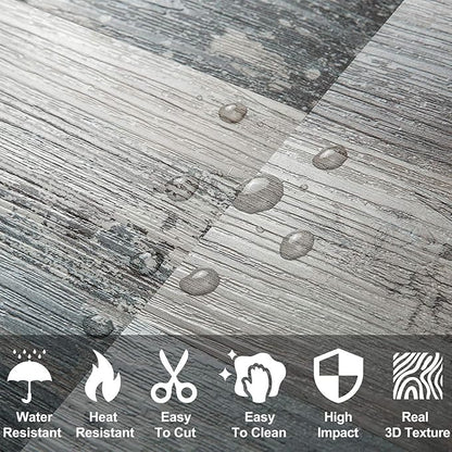 AULIGET 3" x 6" Subway Tile Peel and Stick Backsplash, Thick PVC Stick on Wall Tiles for Backsplash Kitchen, Bathroom, Laundry Room, Camper, Fireplace (100, Vintage Wood)