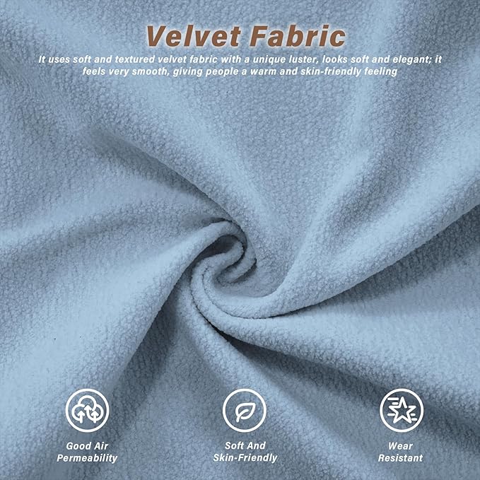 SoarFlash Velvet Sectional Sofa Ottoman, Blue