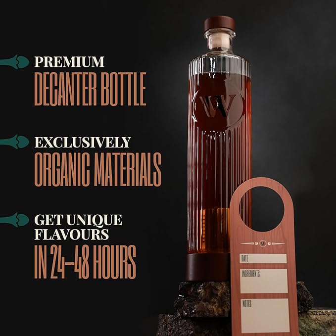 DIY Whiskey Gifts for Men - Infusion Kit & Whiskey Decanter Set with Botanicals - Bourbon Gifts for Men, Birthday Gift for Dad & Husband, Cocktail Maker for Christmas & Valentines Day by Whiskify