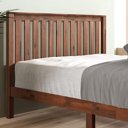 ZINUS Vivek Wood Platform Bed Frame with Headboard, Solid Wood Foundation with Wood Slat Support, No Box Spring Needed, Easy Assembly, King