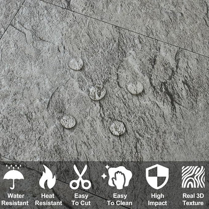 AULIGET 3" x 6" Subway Tile Peel and Stick Backsplash, Thick PVC Stick on Wall Tiles (100, Dark Slate)