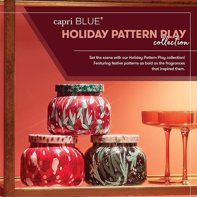 Capri Blue Volcano Candle - Pattern Play Holiday Candle - Petite Glass Jar Candle - Scented Candles with Notes of Tropical Fruits & Sugared Citrus - Decorative Gift (8 oz)