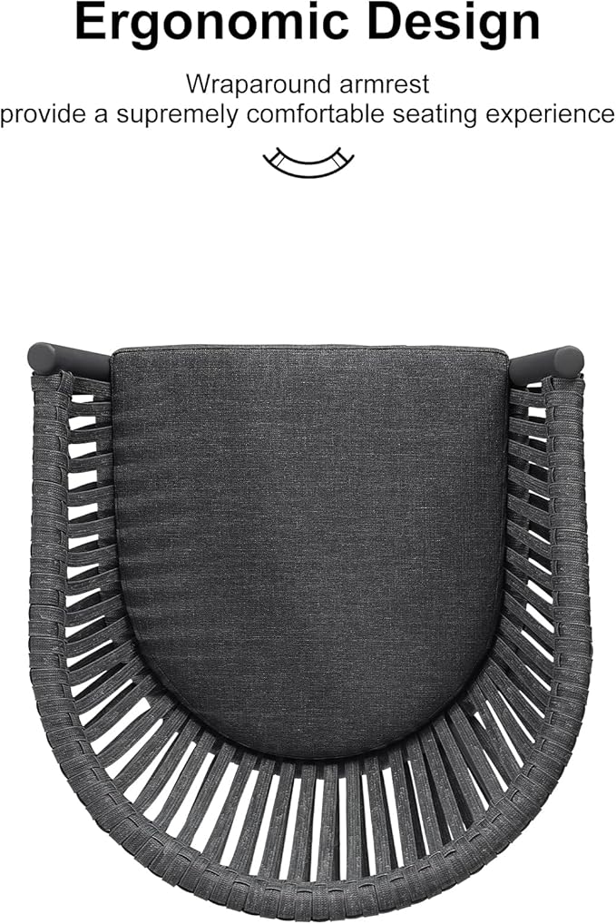 PURPLE LEAF 16 Pieces Outdoor Dining Set with Patio Aluminium Dining Table and Wicker Chairs Modern Furniture Cushions Sets for Backyard Indoor Decor Kitchen Gray