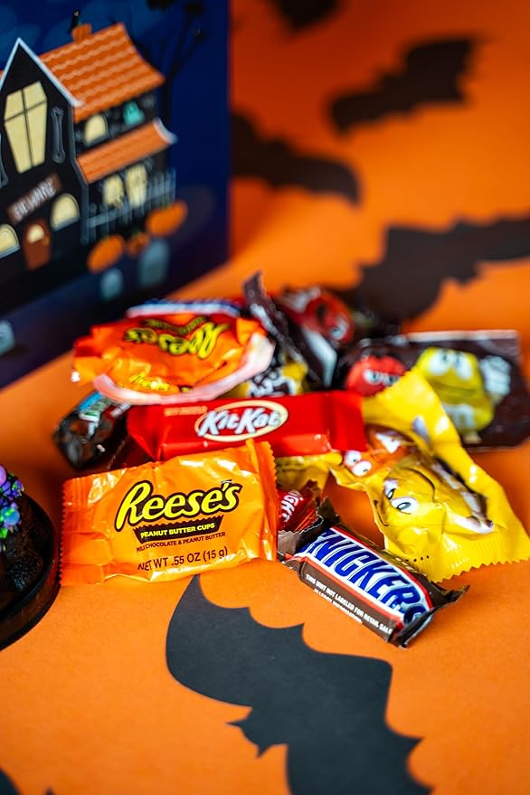 Send A Cake Haunted House Halloween Box with Flying Bat & Candy Kaboom – 3" Chocolate Witch Cauldron Cake – Fun Halloween Treat Delivery for Kids & Adults