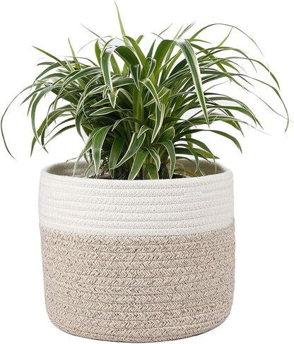 Woven Cotton Rope Plant Basket for 8" Flower Pot Small Basket for Plants Storage Organizer H7.5 x W8.5