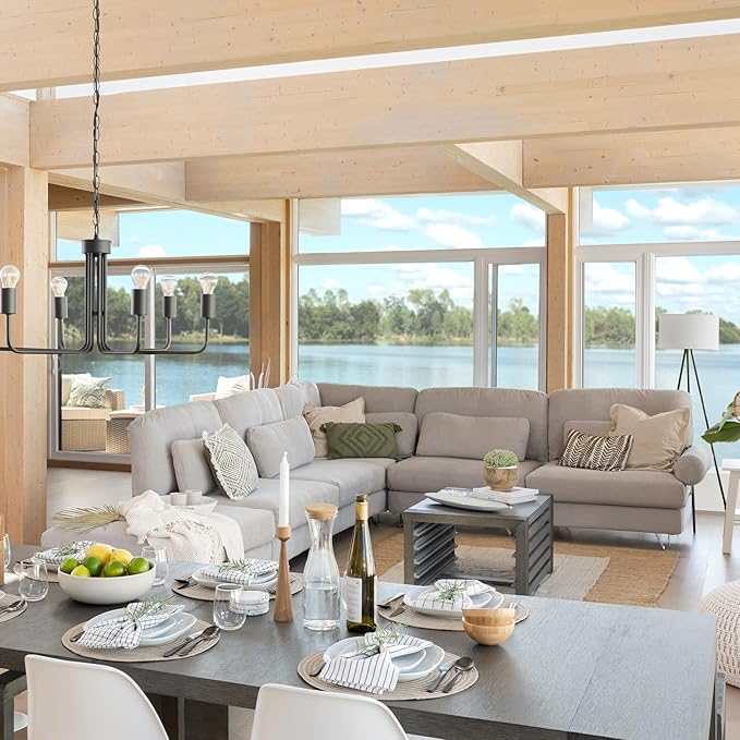 Transformer Expandable Dining Table for 2 to 12 with Coffee Table Panel Storage – Solid Wood Space-Saving Adjustable Dining Furniture (Dark Grey, Table + Coffee Table)