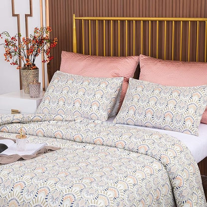 CLOTHKNOW Aztec Queen Comforter Set 3Pcs Boho Bedding Comforter Sets Geometric Bed Comforter with 2 x Pillowcases