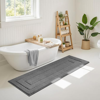 GRANNY SAYS Deep Gray Bathroom Rug Mat, Bath Mats for Bathroom Non-Slip, Super Soft and Water Absorbent, Extra Large Bath Rugs, Microfiber Long Bath Rugs for Floor, Tub and Shower,71" x 24"