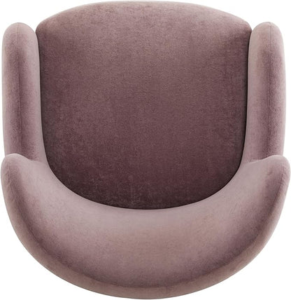 Christopher Knight Home Auden Wingback Accent Chair, Fabric Club Chair, Velvet Upholstered Armchair,Curved Backrest Single Sofa,Soft Cushion Seating, Reading Lounge Chair for Living Room, Dusty Orchid