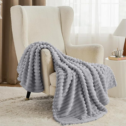Bedsure Light Grey Fleece Blanket for  - Super Soft Cozy Blankets for Women, Cute Small Throws for Girls, 50x70 Inches