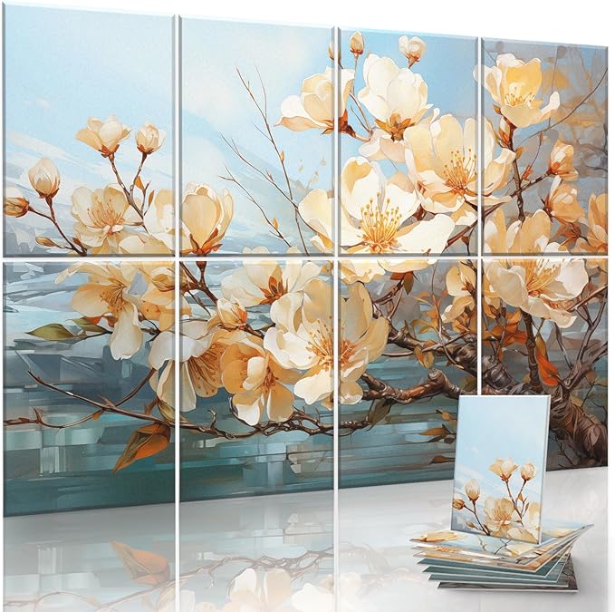 8 Pack Art Acoustic Panels 48x32 Inches Sound Absorbing Panels Acoustic Treatment for Studios, Offices, Theaters, Adhesive Included