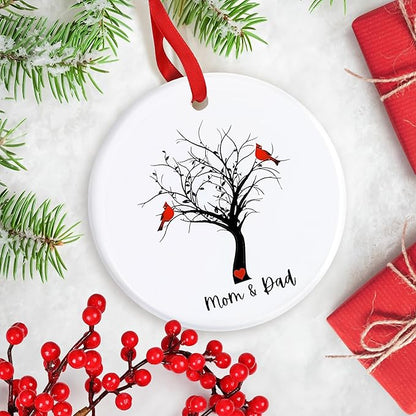 Cardinal Remembrance Ornament for Loss of Dad - Sympathy Christmas Tree Memorial Gift