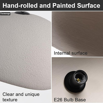 19.7in Wabi Sabi Pendant Lights Kitchen Island Lighting Fixture Ceiling Mount Grey Modern Japanese Lamp Japandi Chandelier for Dining Living Room Hallway Bedroom Restaurant Hanging Lamp