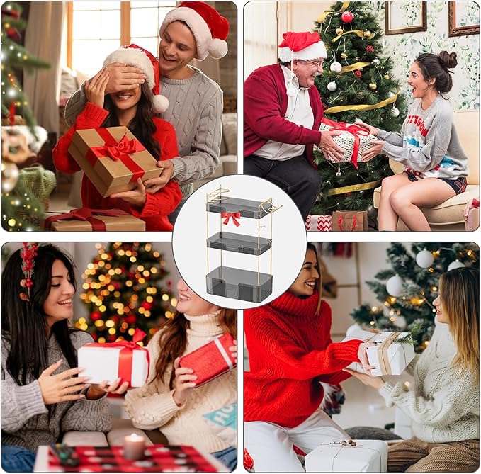 3 Tier Bathroom Organizer Countertop Makeup Perfume Skincare Organizer Comes with Hair Dryer Rack and Toothbrush Holder for Bathroom Dresser Vanity (Grey)