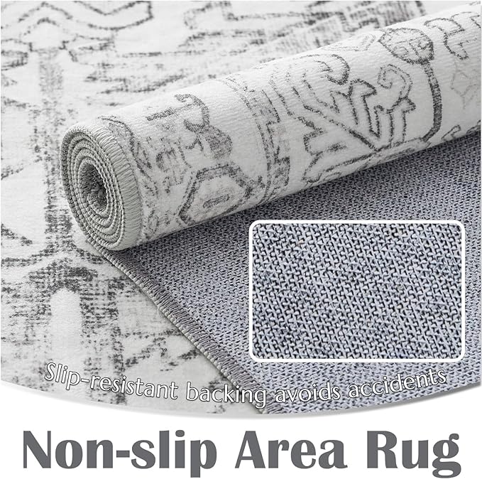 jinchan Bohemian Runner Rugs 3x10 Set of 2 Washable Non-Slip, Grey