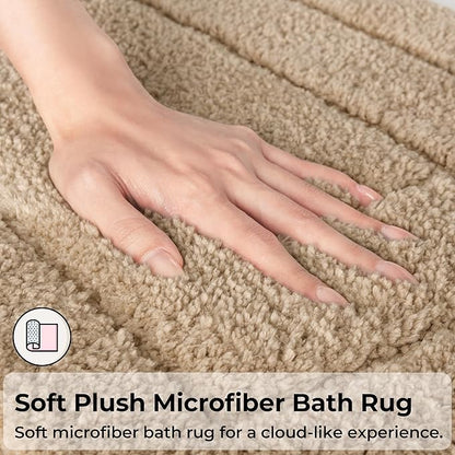 GRANNY SAYS Khaki Bathroom Rugs Non Slip, 71" x 24", Small Bathroom Rugs Washable，Bath Mats for Floor, Microfiber Bath Mat for Tub, Absorbent Shower Rug
